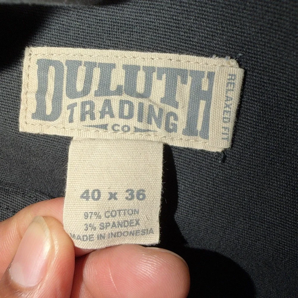Duluth Trading Flex Fire Hose Pants Men 40x36 Black Workwear Stretch Relaxed Fit